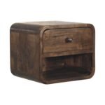 Lina Rounded One-Drawer Bedside — Classic Grey — product photograph