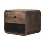 Lina Rounded One-Drawer Bedside — Classic Grey — product photograph