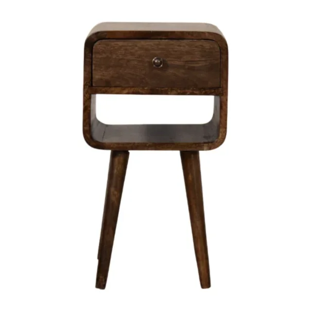 Lina Rounded Open Shelf Bedside — Classic Grey — alternate view