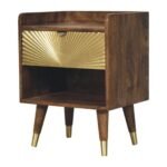 Forma Sunburst Brass Inlay Bedside — Classic Grey — product photograph