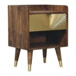 Forma Sunburst Brass Inlay Bedside — Classic Grey — product photograph