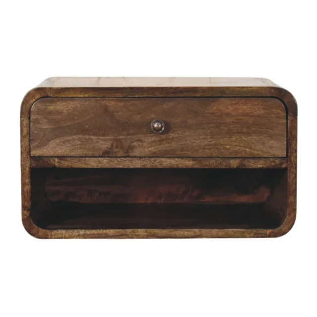 Lina Rounded Edge One-Drawer Bedside — Classic Grey — alternate view