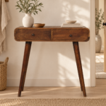 Lina Rounded Console Table — Classic Grey — styled interior
