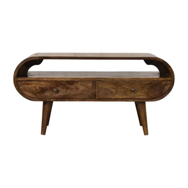 Lina Rounded Edge Two-Drawer Media Unit — Classic Grey — alternate view