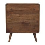 Lina Curve Edge Three-Drawer Chest — Classic Grey — product photograph