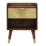 Mila Gold One Drawer Bedside — Chestnut — product photograph