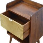 Mila Gold One Drawer Bedside — Chestnut — product photograph
