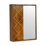 Nord Sliding Mirror Cabinet — Chestnut — product photograph