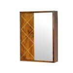 Nord Sliding Mirror Cabinet — Chestnut — product photograph