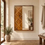 Nord Sliding Mirror Cabinet — Chestnut — styled interior