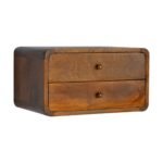 Lina Floating Curved Bedside — Chestnut — product photograph