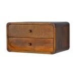 Lina Floating Curved Bedside — Chestnut — product photograph