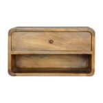 Lina Floating Curve Open Slot Bedside — Natural — product photograph