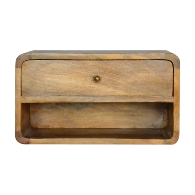 Lina Floating Curve Open Slot Bedside — Natural — alternate view
