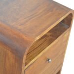 Lina Curve Two-Drawer Bedside — Chestnut — product photograph