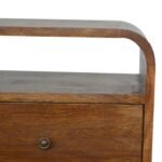 Lina Curve Two-Drawer Bedside — Chestnut — product photograph