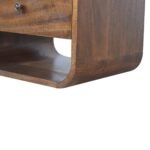 Lina Curve Two-Drawer Bedside — Chestnut — product photograph