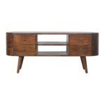 Lina Rounded Entertainment Unit — Chestnut — product photograph