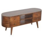 Lina Rounded Entertainment Unit — Chestnut — product photograph