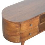 Lina Rounded Entertainment Unit — Chestnut — product photograph