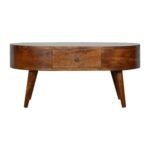 Lina Rounded Coffee Table — Chestnut — product photograph