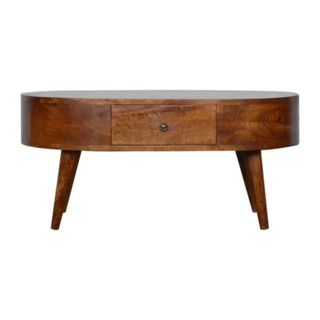 Lina Rounded Coffee Table — Chestnut — alternate view