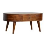 Lina Rounded Coffee Table — Chestnut — product photograph