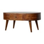 Lina Rounded Coffee Table — Chestnut — product photograph