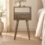 Forma Petite Bedside — Grey Washed — styled interior