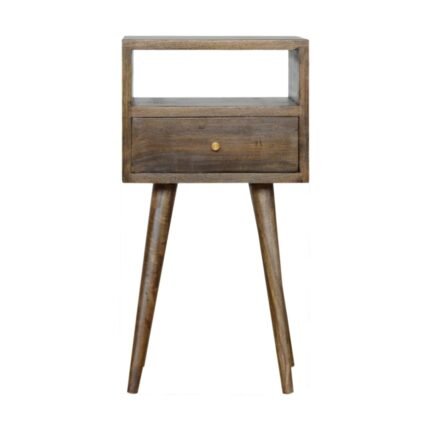 Forma Petite Bedside with Upper Shelf — Grey Washed